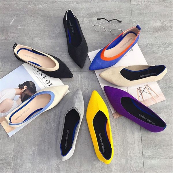 Women's Breathable Knit Pointed Summer Shoes - Image 7